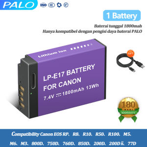 PALO LPE17 LP E17 LP-E17 Kamera Baterai dengan USB Type-C Antarmuka Pengisian daya cepat untuk Canon EOS RP 200D 250D M3 M5