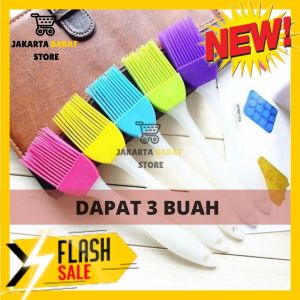BISA COD 3 PCS Alat Pengolesan Oles Kuas Mentega Barbeque BBQ Kue Roti Brush Silikon Anti Panas Gratis Ongkir