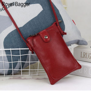 Royal Bagger Shoulder Sling Bag For Women Girls Genuine Cow Leather New Elegant Ladies Casual Office Party Bags Fashion Small Clutch Handbag