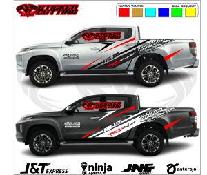 New stiker sticker mobil mitsubishi triton cutting stiker body samping mobil triton trd sticker mobil hilux triton strada terbaru