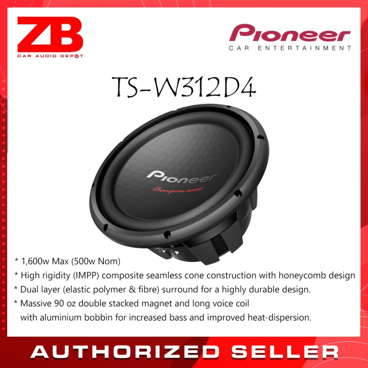 Pioneer Ts W312d4 12″ Dual Voice Coil 4Ω Component Subwoofer Lazada Ph 2058