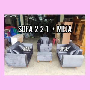 SOFA FULL BUSA 2 2 1 + MEJA KACA FREE ONGKIR SERANG KOTA