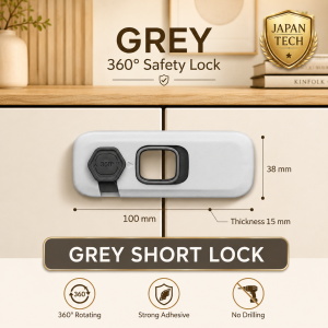 Baby Safety Lock Child Proof Cabinet Lock 360° Rotating Door Lock for Drawer Fridge Wardrobe Cabinet