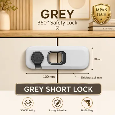 Baby Safety Lock Child Proof Cabinet Lock 360° Rotating Door Lock for Drawer Fridge Wardrobe Cabinet