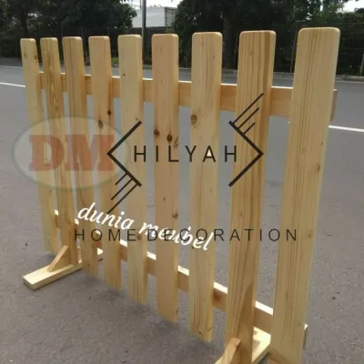 pagar kayu jati Belanda pembatas ruangan P100 T80