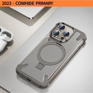 OATSBASF Sleek Minimalist Protective Shock Absorption Aerospace Grade Aluminum Shells with Built-in Kickstand Phone Case for iPhone 16 Por Max/16Pro