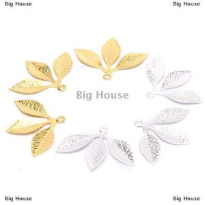 [COD] Big House 50ชิ้น/เซ็ต VINTAGE Leaf Filigree wraps ตัวเชื่อมต่อโลหะ CRAFT DIY Jewelry making