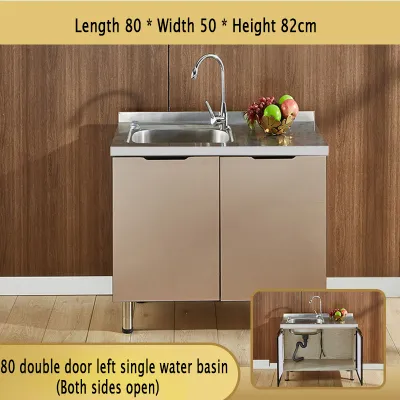 Stainless Steel Kitchen Cabinet Storage Cabinet Drawer Set Under Sink cabinet Gas stove cabinet Kitchen cupboards Sink cabinet Lockers Cupboard Tank rack organizer storage Cabinet