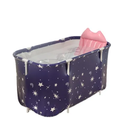 อ่างแช่น้ำ หนา 6 ชั้น สำหรับเด็กและผู้ใหญ่ Folding Bathtub อ่างสปาส่วนตัว พับเก็บได้