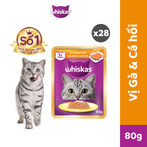 Thùng Thức Ăn Cho Mèo Lớn Dạng Sốt Pate WHISKAS - 28 gói