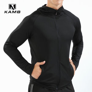 KAMB zipper jaket gym pria running | hoodie pria lengan panjang
