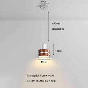 Bắc Âu dẫn đèn có dây treo gỗ hiện đại Đèn treo chiếu sáng trong nhà trang trí phòng ở Đèn chùm cho khách sạn đầu giường phòng ngủ phòng khách