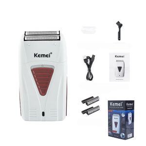 Kemei KM-3382 Barber Electric Shaver for Men USB Cordless Rechargeable Beard Razor Reciprocating Foil Mesh Shaving Machine