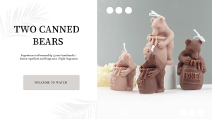 Silicone Stereo Bear Stealing Honey Mold Stump 3D Animal Honey Pot Bear Beeswax Decoration Mold