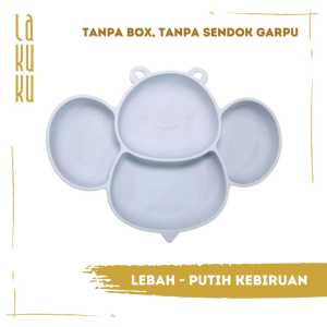 Lakuku - Peralatan Makan anak Baby Kids Feeding Set Piring Silikon Tebal Sendok Garpu stainless 304 berkualitas
