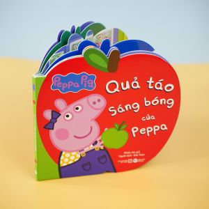 Sách Peppa pig Quả táo sáng bóng của peppa - trang cứng cáp hình quả táo đáng yêu cho bé nhỏ - Tân Việt Books