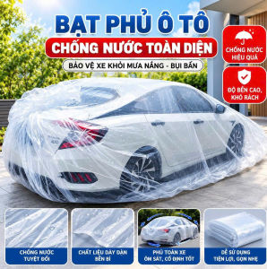 Túi Chống Ngập Ô Tô 7x4m Dày 9 Zem – Túi Trùm Xe Hơi Trong Suốt Cỡ Lớn Bao Toàn Xe Mùa Mưa