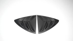 Cornerr For Genesis G70 2017-2025 Dry Carbon Fiber Exterior Car Rear Window C Pillar Shutters Triangle Panel Cover Trim Accessories 8K3Q7
