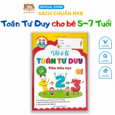 Sách - Vở ô li Toán Tư Duy Tiền Tiểu Học - Hành Trang Vào Lớp 1 - Bìa Trắng Đỏ (Công nghệ mã QR hiện đại)