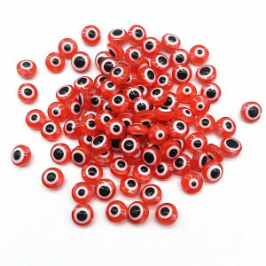 Hot 50 pcs/lot 6mm 8mm 10mm Oval Beads Evil Eye Resin Spacer Beads for Jewelry Making DIY Handmade Earring Bracelet Accessories