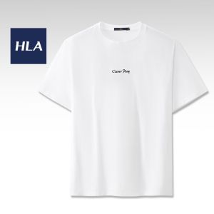 HLA Clever Play Chest Printing Pure Cotton Slight Wide Simple and comfortable Short-Sleeve T-Shirt Men