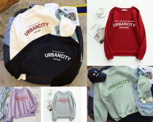Baju Atasan Wanita Lengan Panjang Urban City  Model Sweater Kaos Oblong