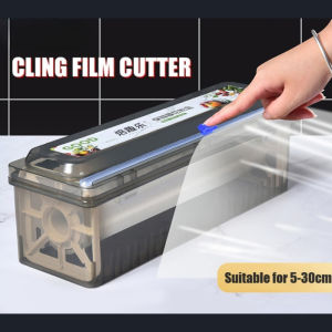 Plastic Cling Wrap Refillable Plastic Wrap Dispenser with Slider Cutter Food Wrap Stretch Clear Cling Wrap