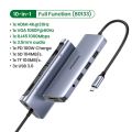 Bộ Chuyển USB C 10 in 1 UGREEN 80133 USB C to 3 USB 3.0+HDMI 4K + VGA + RJ45 Gigabit + SD/TF + Audio 3.5mm, hàng chính hãng. 