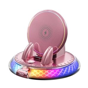 SHIHENG Fast Charging Car Phone Holder Charger ic 360 Degree Rotatable Car Mount Charger Phone Stand Colorful Ambient Light Wireless Charger Stand Car