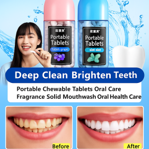 Portable Fragrance Solid Toothpaste Tablets Chewable Oral Care Solid Mouthwash Chewable Mouthwash Tablets Teeth Clean Fresh Breath
