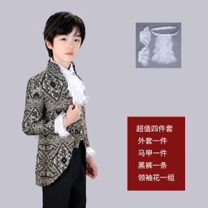 3PCS เสื้อเบลเซอร์สำหรับเด็กชุดสูทฮาโลวีนสำหรับเด็กผู้ชายดีไซน์ยุโรปสำหรับ Charming คริสมาสต์พระราชวังเจ้าชายเวที