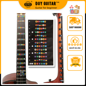 Decal dán nốt guitar trên cần đàn guitar có 7 màu Sticker note guitar 6 dây acoustic và guitar điện - Duy Guitar Store Sale rẻ dưới 49k