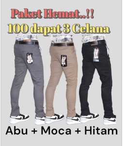 PAKET KOMPLIT - BELI 1 DAPAT 3 CELANA CHINO PANJANG TERLARIS / BELI 1 GRATIS 2 CELANA CHINO PANJANG PRIA TERBARU COD