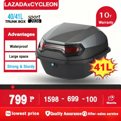 AENXRD Motorcycle Top Box 32/38/40/41L Motorcycle Trunk Box Universal Storage Box Tail box Givi box Luggage Top Box Waterproof Box Large capacity Tail box Electric Vehicle Helmet Box ABS Material