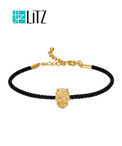 [SPECIAL] LITZ 999 (24K) Gold Zodiac Horse With Rope Bracelet  EPC1155-B (0.23g+/)