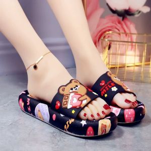 Free Shipping New Summer WomenS Slippers Featuring Cute Cartoon Designs Thick Soles Trendy Ins Style And A Soft Non-Slip Sole For Indoor Use