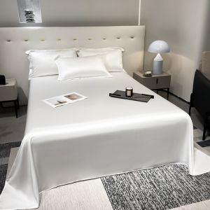 【Super low price】1pc Cooling Bed Top SheetSilky Plain White Flat SheetLyocell Fiber Home LinensMattress Cover US King 274*259cm Drop Shipping