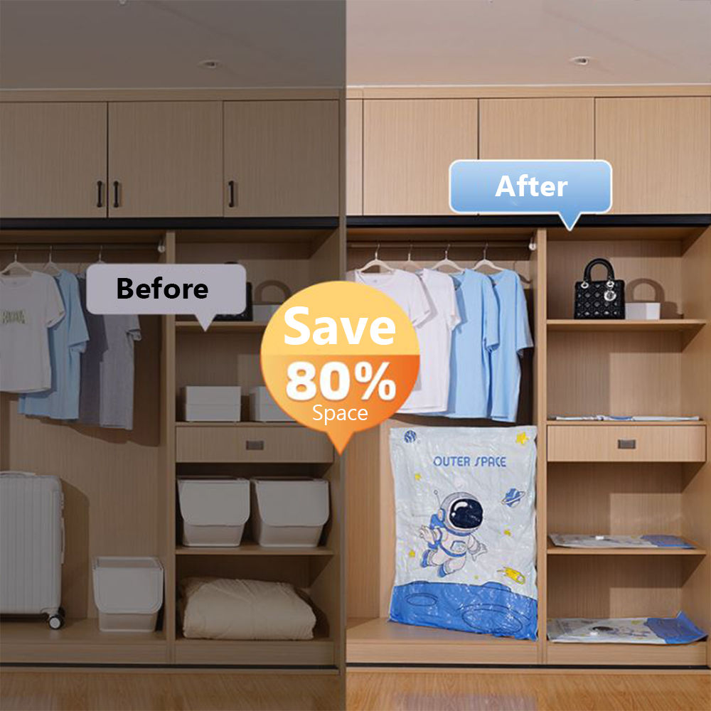 Vacuum Compression Storage Bag, Plastic Organizer For Quilt & Clothes, Travel Luggage Use
_voghion.com