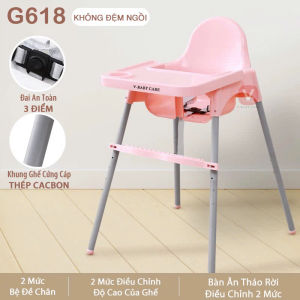Ghế Ăn Dặm V-BABY G618 Khung Cố Định 2 Mức Điều Chỉnh Chiều Cao Ghế & Bàn Ăn Tháo Rời Dễ Vệ Sinh