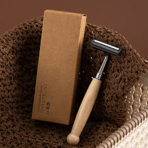 Bamboo Razor Manual Shaver with Storage Box Stainless Steel Head 3 Layer Safety Razor Travel Razor