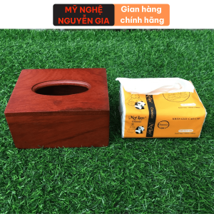Hộp đựng giấy ăn cao cấp để bàn bằng gỗ Hương thiết kế đơn giản tinh tế tạo nên nét trang nhã lịch sự cho ngôi nhà của bạn