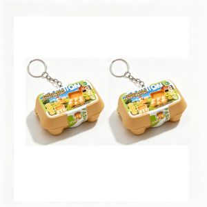 ECILY🔥New upgraded🔥 Egg Button Clicker Keychain Stress Relief Fidget Toy 10.7cm ABS 6 Buttons Portable Keyring for Adults Kids Christmas New Year Gift