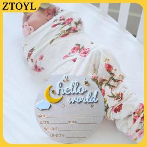 ZTOYL Gỗ Chào Thế Giới dấu hiệu sơ sinh bảng thông báo sinh Dễ thương