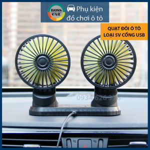 Quạt đôi mini 5V đa năng sử dụng để trên ô tô xe tảivăn phòngbàn họcquạt gió 5v cao cấp nhỏ gọn tiện lợi cực mát 3 chế độ đầu tẩuusb xoay 360 độ dùng cho oto xe hơi
