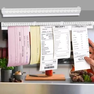MARBLEX Clear Order Ticket Holder Wall Mount Plastic Restaurant Bill Rack Minimalist Takeaway Order Clip Office Cafes Pubs