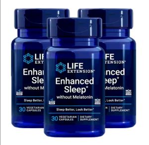 Life Extension Enhanced Sleep Without Melatonin 30 Vegetarian Capsules | USA Imported Dietary Supplement | Vegetarian Formula | 30 Capsules