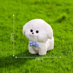 Miniatur Anjing Lucu Ornamen Pajangan Bentuk Anjing Bichon Animal Mini Cuttie Kawai Dekorasi Rumah Gift