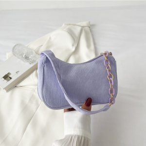 Baggie (Ready Stock) Velvet Retro Women Bag Fashion Simple Armpit Bag Ins Fashion Handbag Shoulder Bag Summer Travel