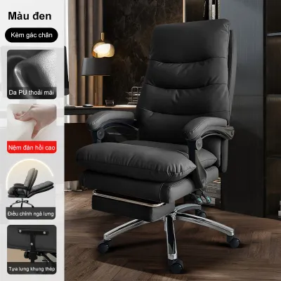 Ghế máy tính tại nhà ghế văn phòng xoay tựa lưng thoải mái ngồi lâu dài nhẹ nhàng sang trọng có chỗ để chân