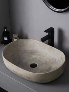 [CozyNest ]Vintage Creative Arts Antifouling Wash Basin Frosted Glaze Countertop Toilet Basin Household Outdoors Ceramic Basin